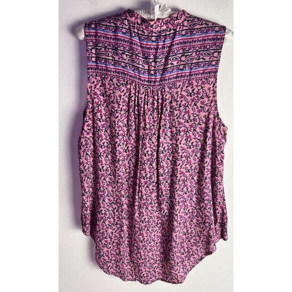 Mauve Anthropologie Women's Blouse‎ Size M Sleeveless Button Up Petunia Pintuck - Picture 5 of 9